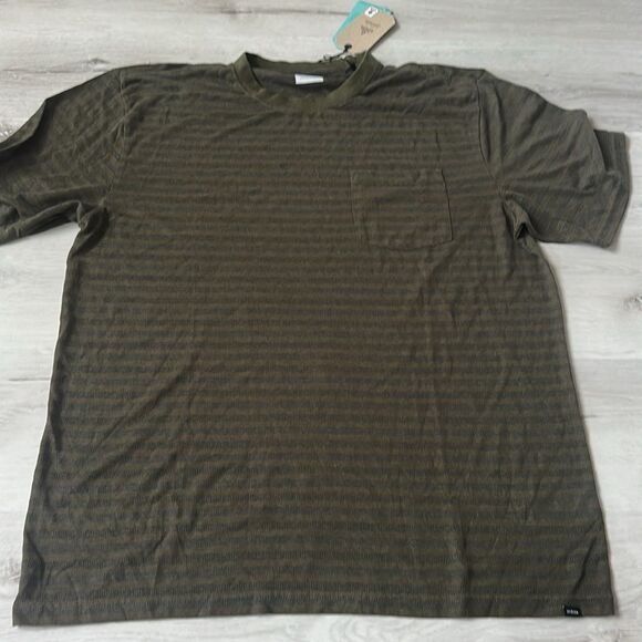 prAna Men's Cardiff Short Sleeve Pocket T-Shirt Size XXL in Green‎ Stripe NWT - Picture 5 of 6